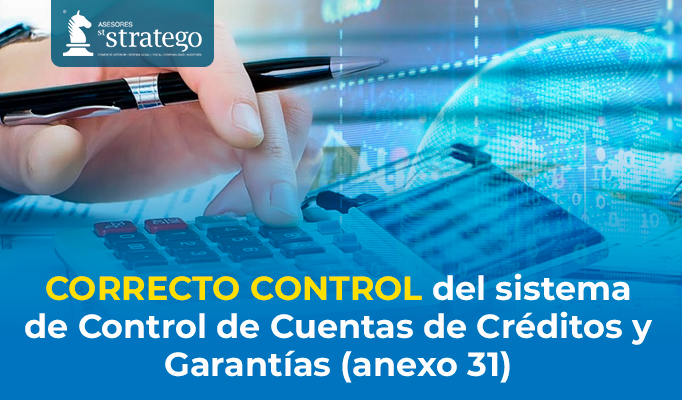 CORRECTO CONTROL del sistema de Control de Cuentas de Créditos y Garantías (anexo 31)