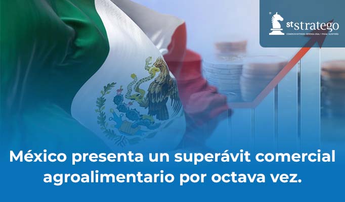 México presenta un superávit comercial agroalimentario por octava vez.