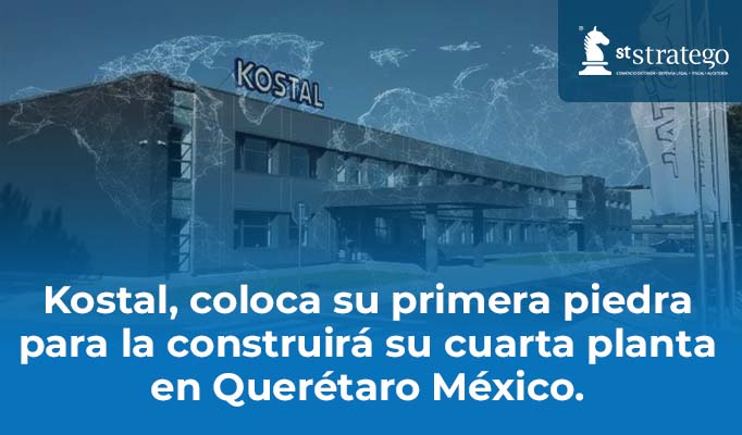 Kostal, coloca su primera piedra para la construirá su cuarta planta en Querétaro México.