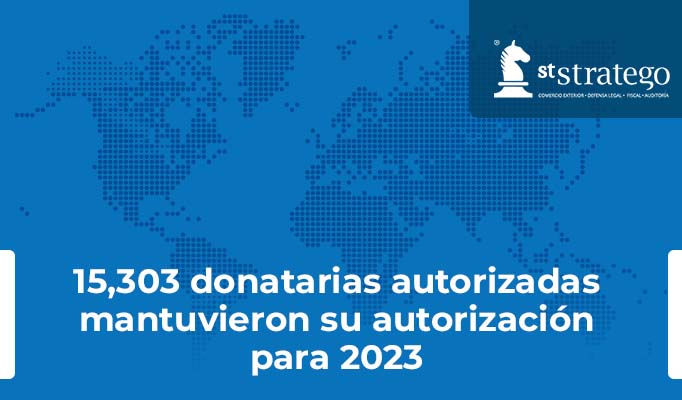 15,303 donatarias autorizadas mantuvieron su autorización para 2023.