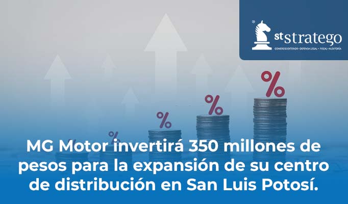 MG Motor invertirá 350 millones de pesos para la expansión de su centro de distribución en San Luis Potosí.